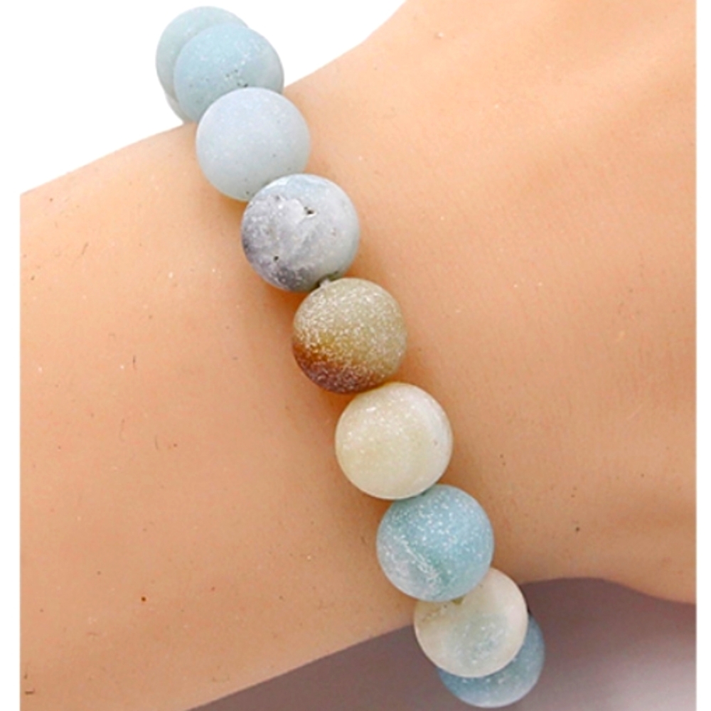 Amazonite Semi Precious Stone Stretch Bracelet